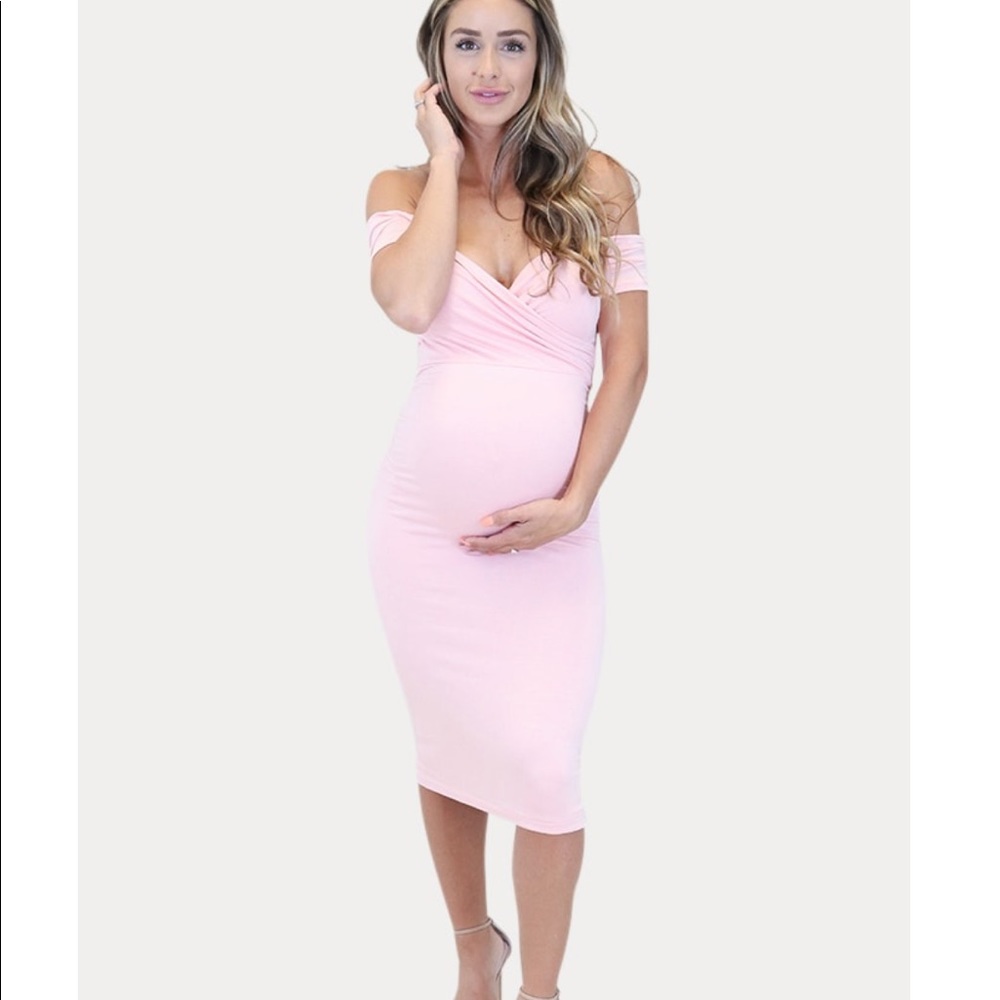 Sexy mama maternity off the shoulder dress